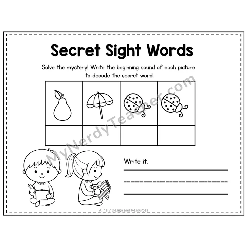 2nd Grade Secret Sight Word Puzzle — Puzzle 20