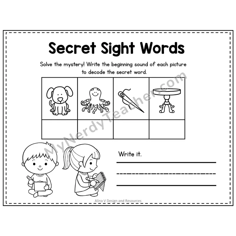 2nd Grade Secret Sight Word Puzzle — Puzzle 14