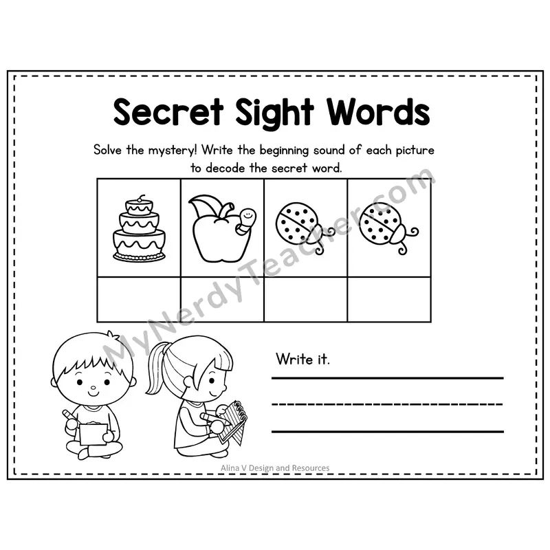 2nd Grade Secret Sight Word Puzzle — Puzzle 12