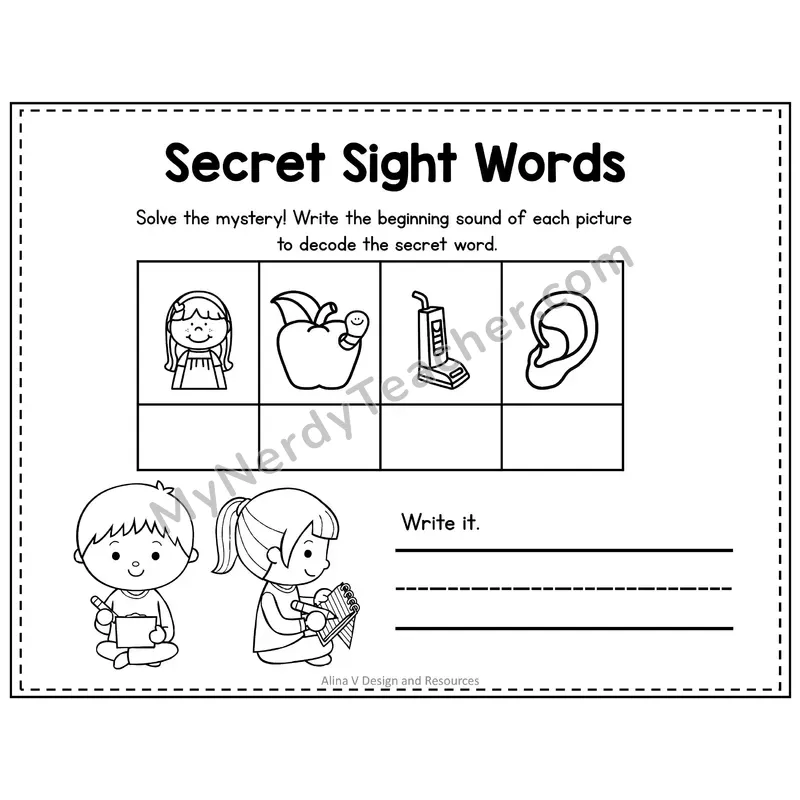 2nd Grade Secret Sight Word Puzzle — Puzzle 17