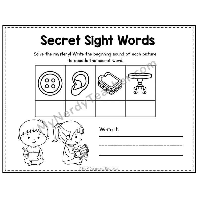 2nd Grade Secret Sight Word Puzzle — Puzzle 10
