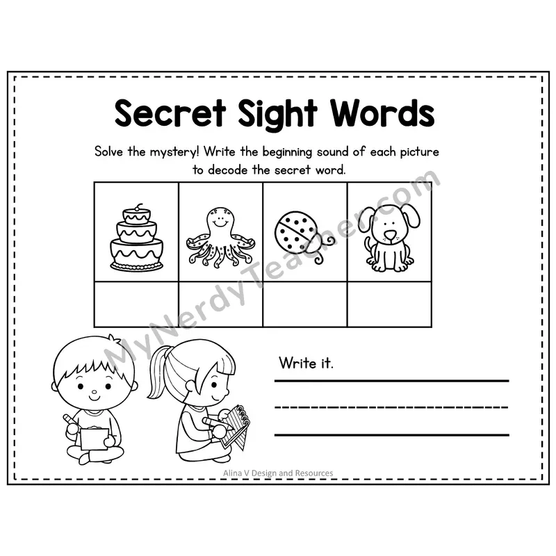 2nd Grade Secret Sight Word Puzzle — Puzzle 13