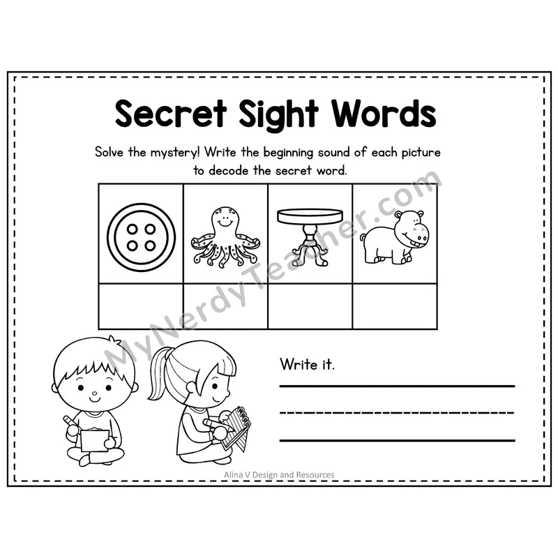 2nd Grade Secret Sight Word Puzzle — Puzzle 11