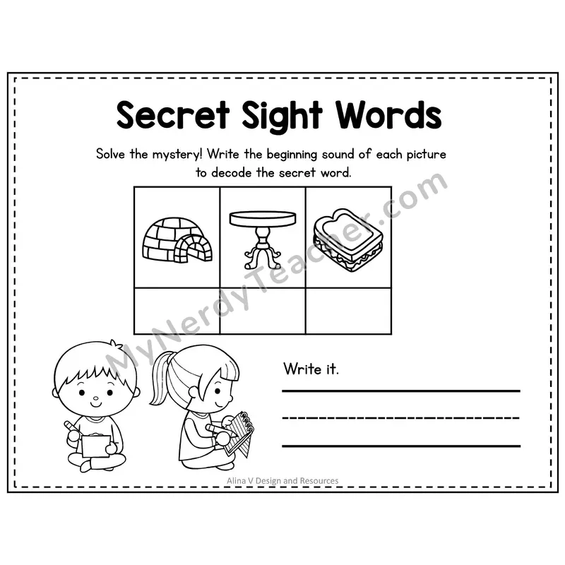 2nd Grade Secret Sight Word Puzzle — Puzzle 04
