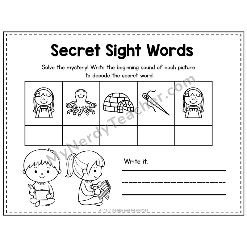 1st Grade Secret Sight Word Puzzle — Puzzle 29