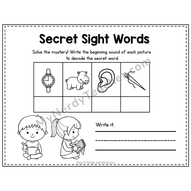 1st Grade Secret Sight Word Puzzle — Puzzle 25