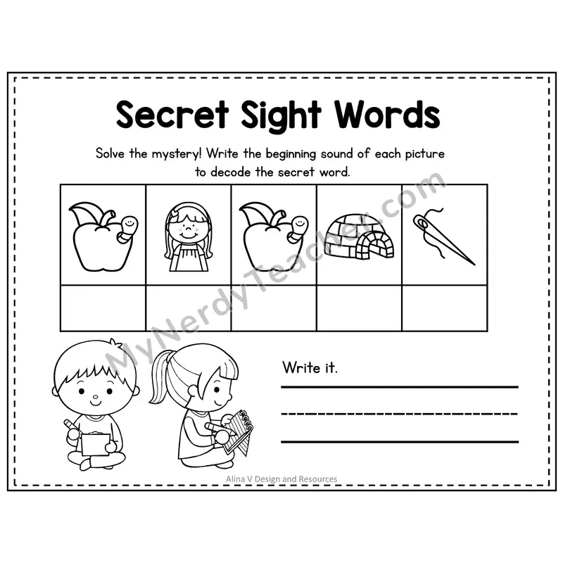 1st Grade Secret Sight Word Puzzle — Puzzle 27