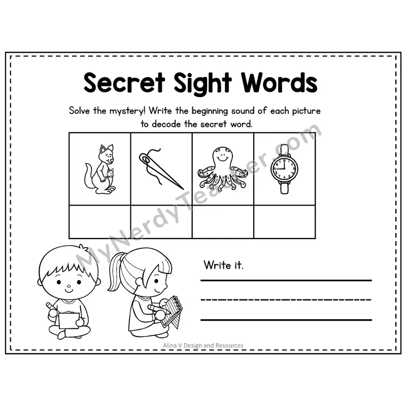 1st Grade Secret Sight Word Puzzle — Puzzle 14