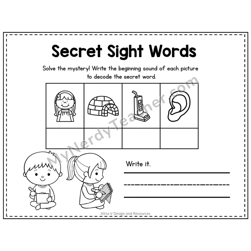 1st Grade Secret Sight Word Puzzle — Puzzle 13