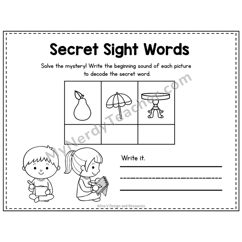 1st Grade Secret Sight Word Puzzle — Puzzle 11