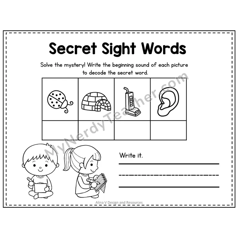 1st Grade Secret Sight Word Puzzle — Puzzle 15