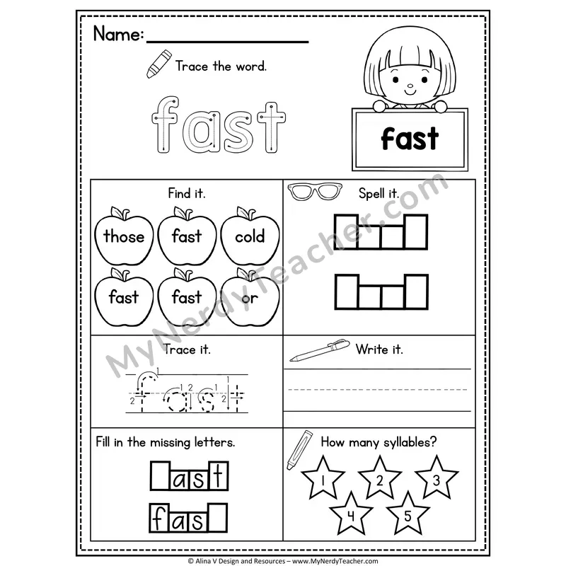 2nd Grade Sight Word Worksheet — Fast