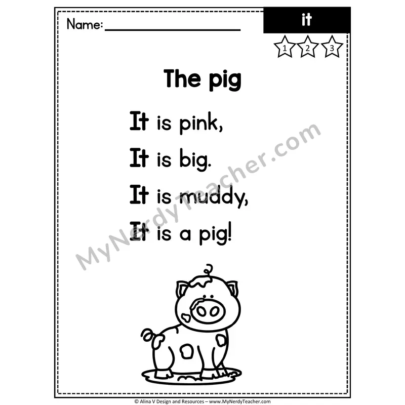 Pre-K Sight Word Poem — It