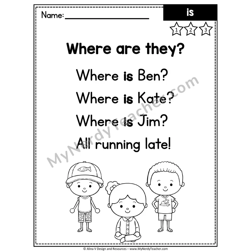 Pre-K Sight Word Poem — Is