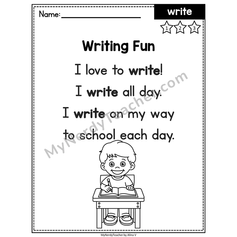 Fry Sight Word Poem — Write