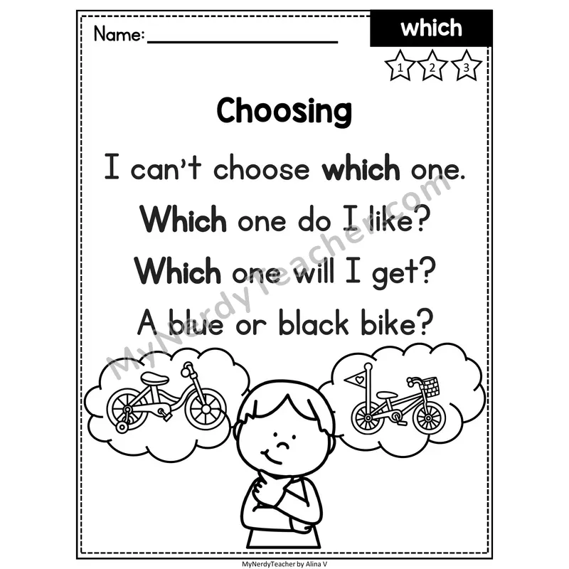 Fry Sight Word Poem — Which