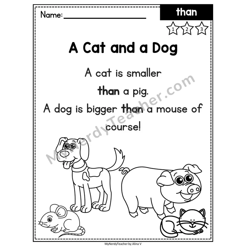 Fry Sight Word Poem — Than