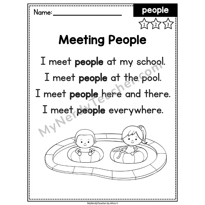 Fry Sight Word Poem — People