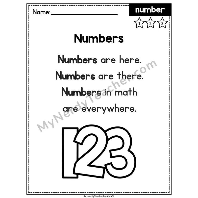 Fry Sight Word Poem — Number