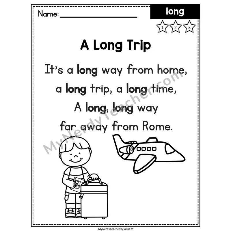 Fry Sight Word Poem — Long