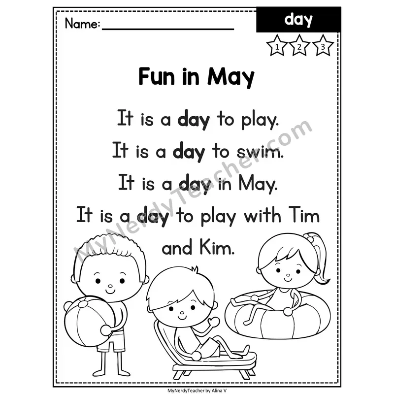 Fry Sight Word Poem — Day