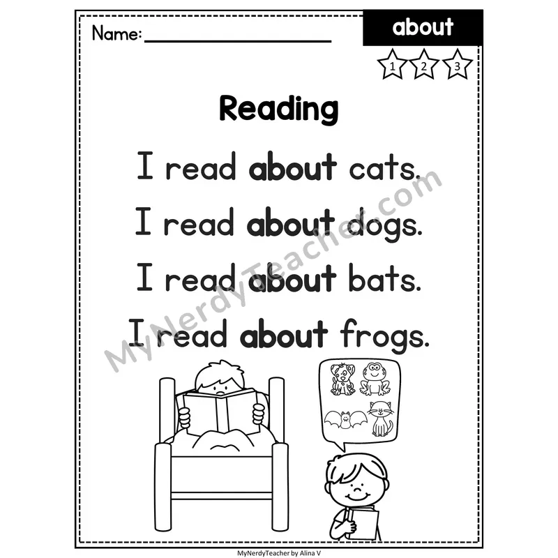 Fry Sight Word Poem — About