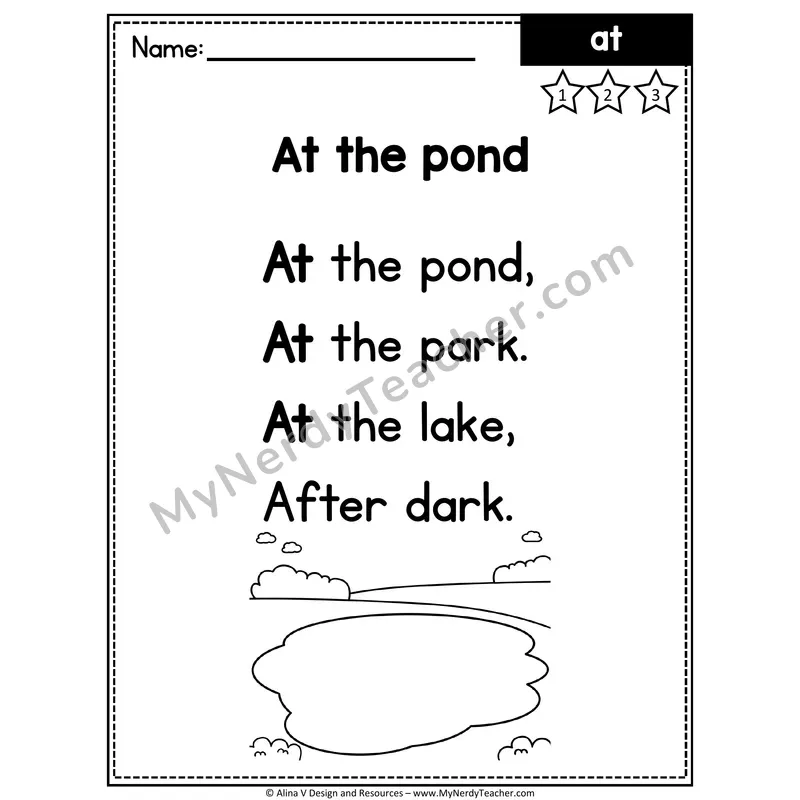 Kindergarten Sight Word Poem — At