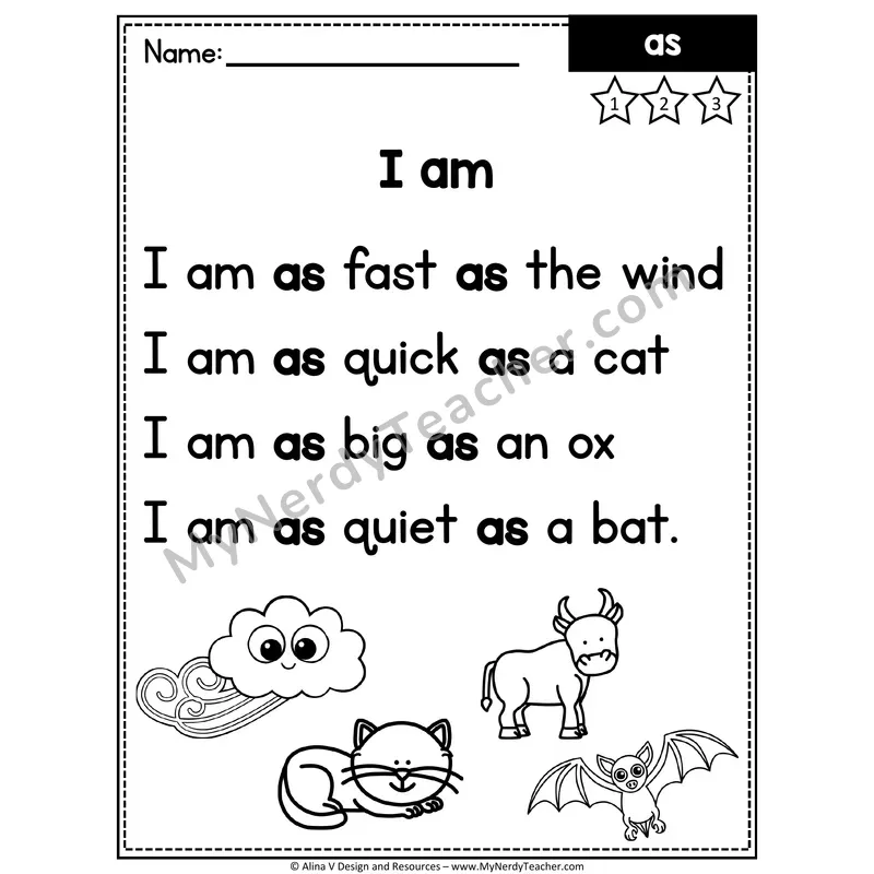 1st Grade Sight Word Poem — As
