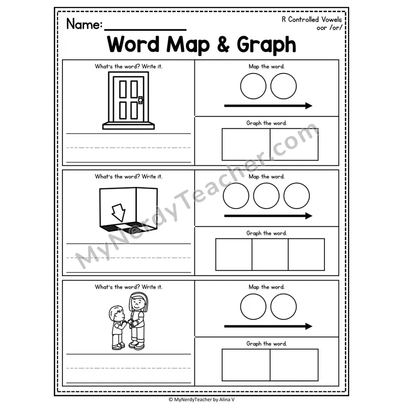 R-Controlled Vowels Word Map and Graph Worksheet