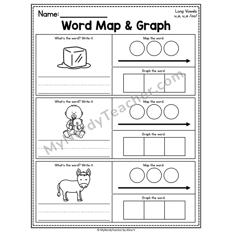 Long Vowels VCe Word Map and Graph Worksheet