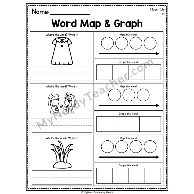 Floss Rule Word Map and Graph Worksheet