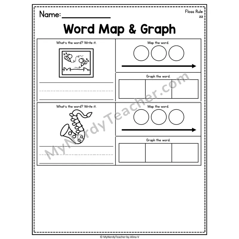 Floss Rule Word Map and Graph Worksheet