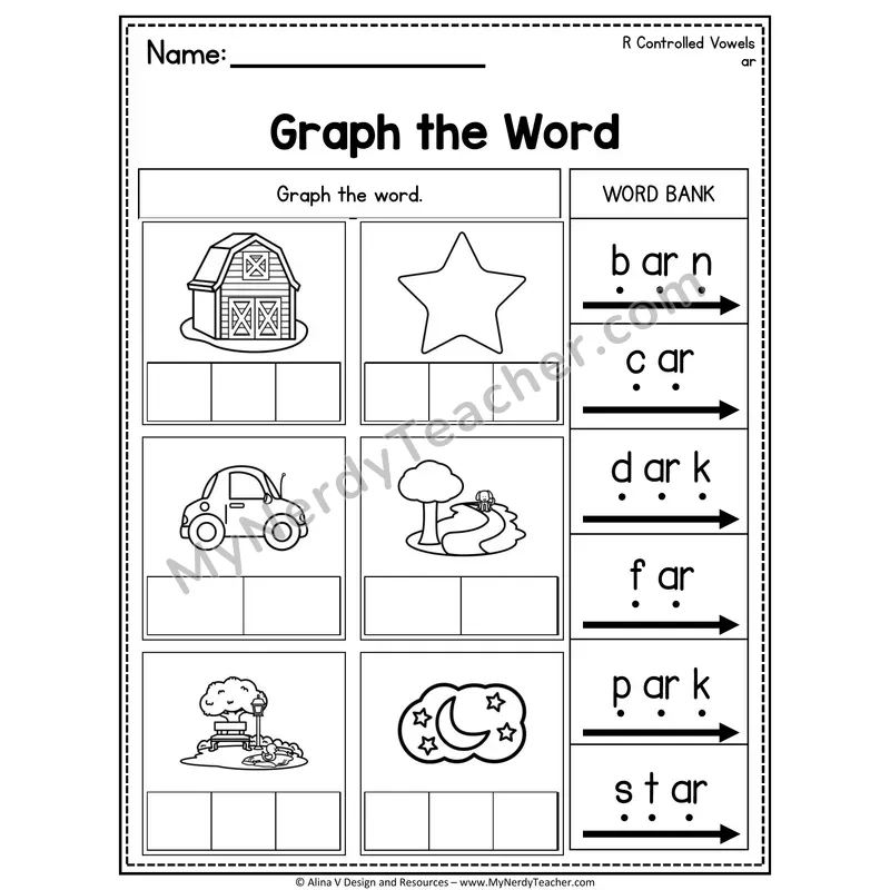 R-Controlled Vowels Graph the Word Mat