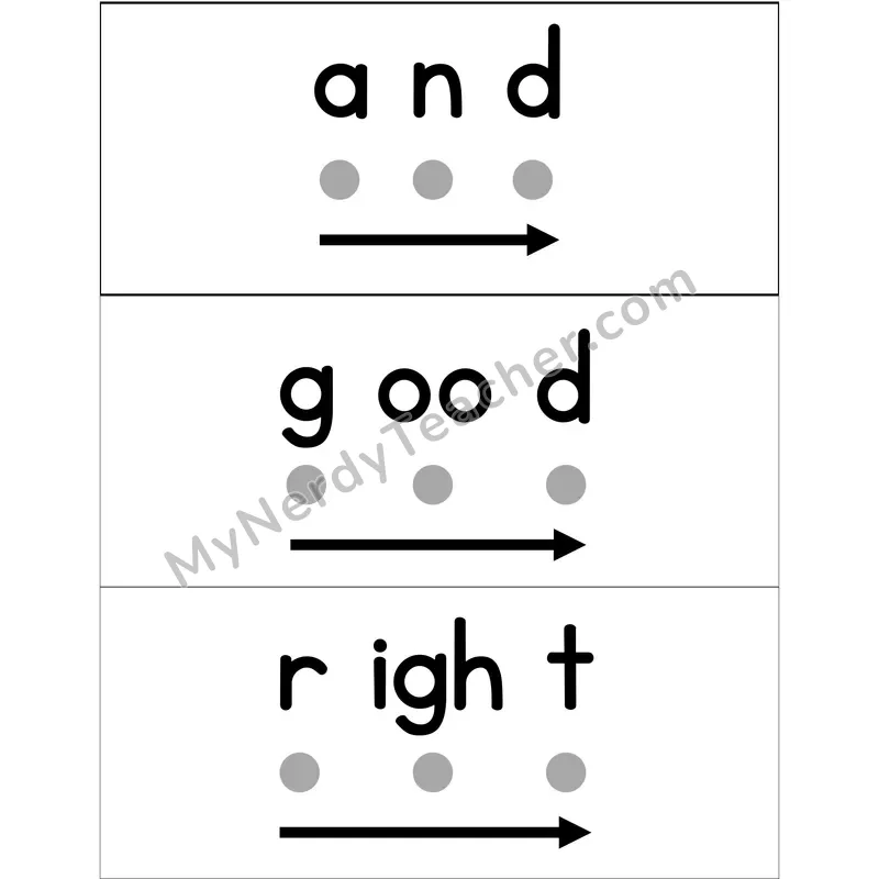 Sight Words Blending Cards