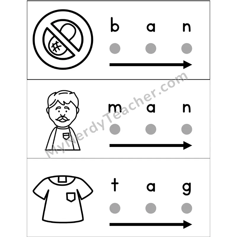 CVC Words Blending Cards
