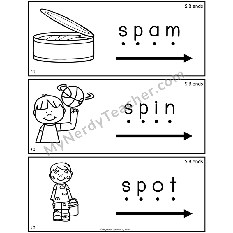 Consonant Blends Blending Cards