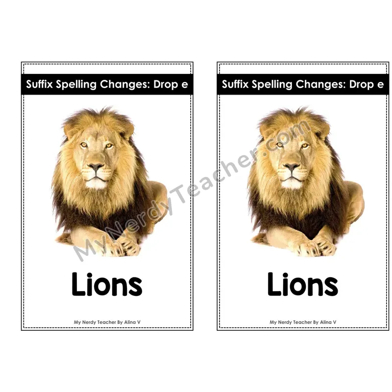 Nonfiction Decodable Reader — Drop-e Rule (Lions)