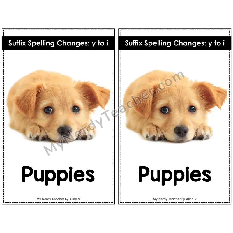 Nonfiction Decodable Reader — y-to-i Rule (Puppies)