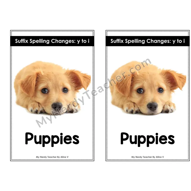Nonfiction Decodable Reader — y-to-i Rule (Puppies)