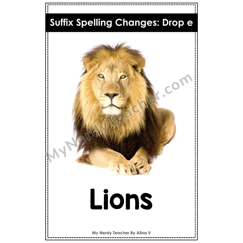 Nonfiction Decodable Reader — Drop-e Rule (Lions)