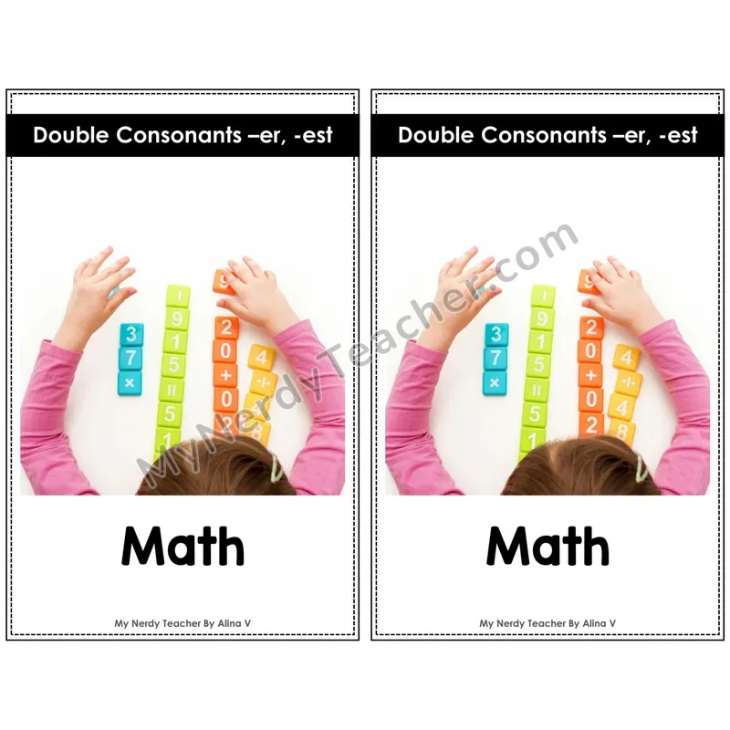 Nonfiction Decodable Reader — Doubling Rule -er, -est (Math)