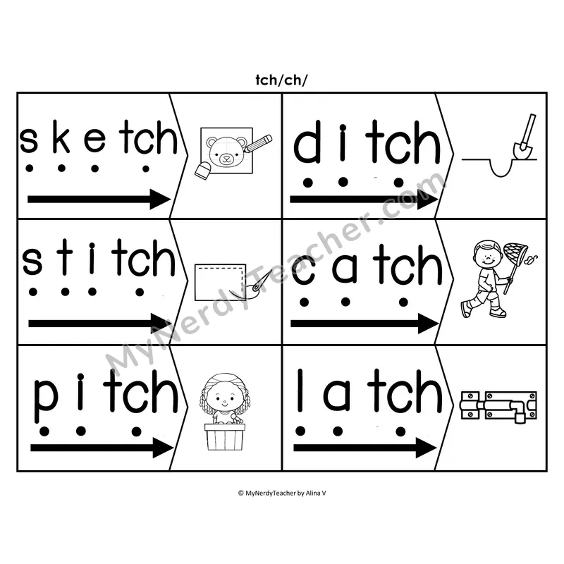 Compound Words Blending & Segmenting Cards (B&W)