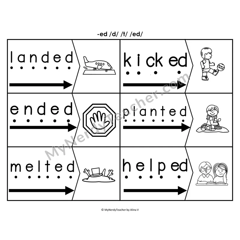 Suffix -es Blending & Segmenting Cards (B&W)