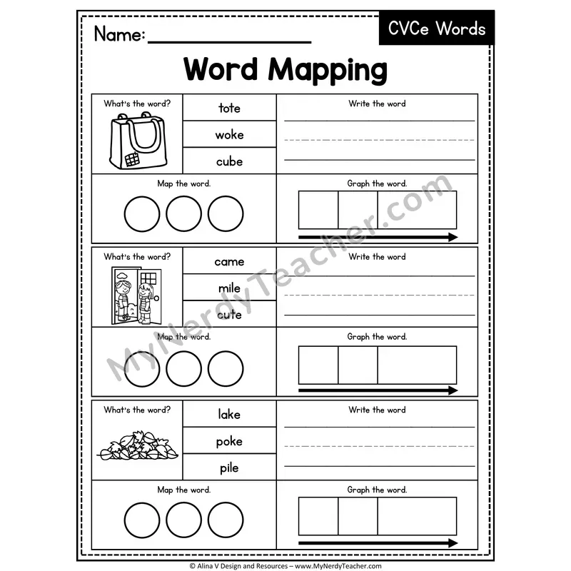 Mixed CVCe Silent E Words Word Mapping — 31