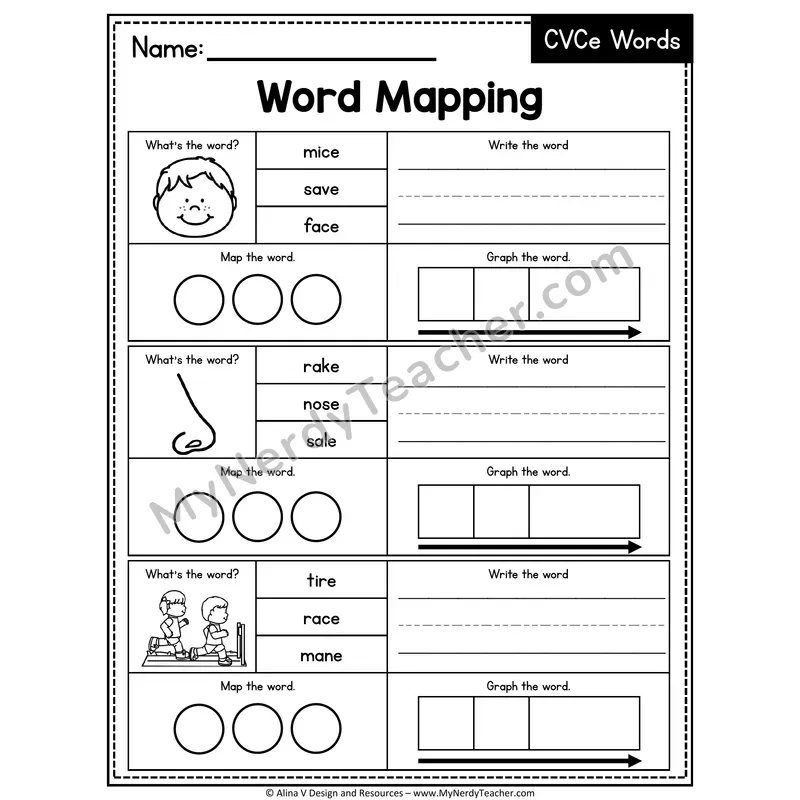 Mixed CVCe Silent E Words Word Mapping — 19
