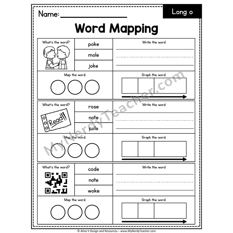 o_e Long o Silent E Words Word Mapping — 03