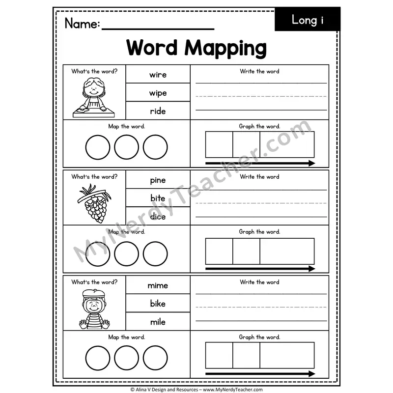 i_e Long i Silent E Words Word Mapping — 10
