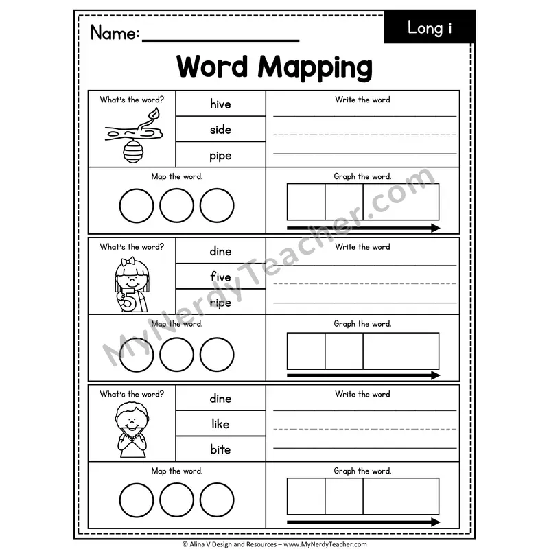 i_e Long i Silent E Words Word Mapping — 05