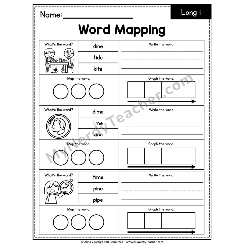 i_e Long i Silent E Words Word Mapping — 03