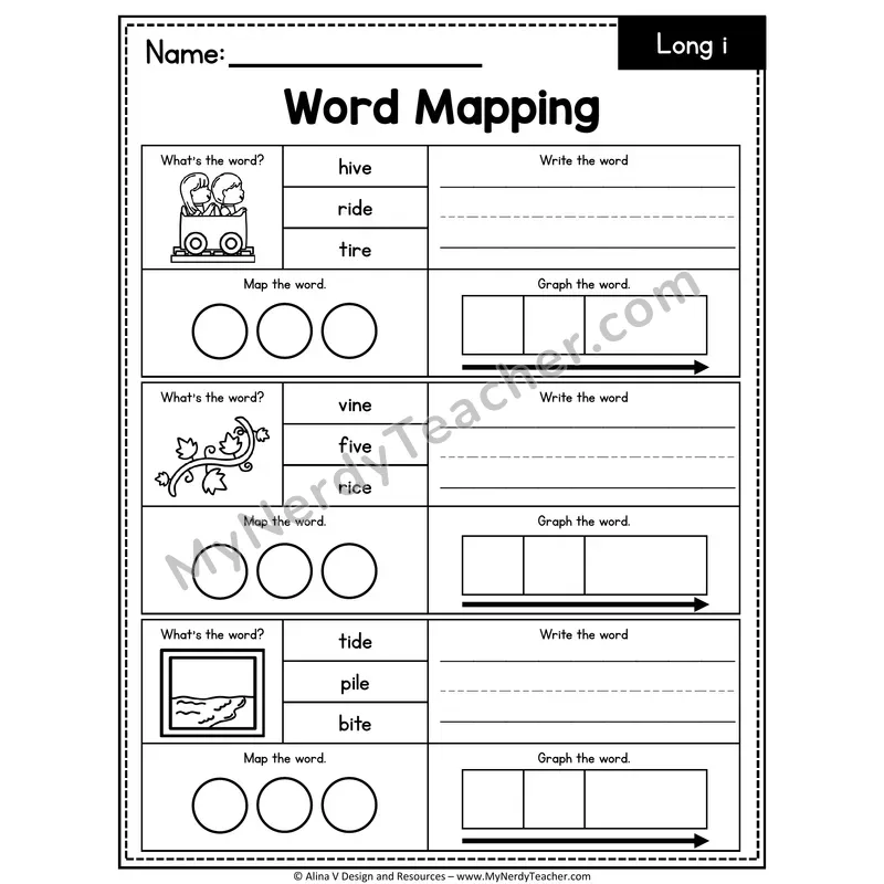 i_e Long i Silent E Words Word Mapping — 02